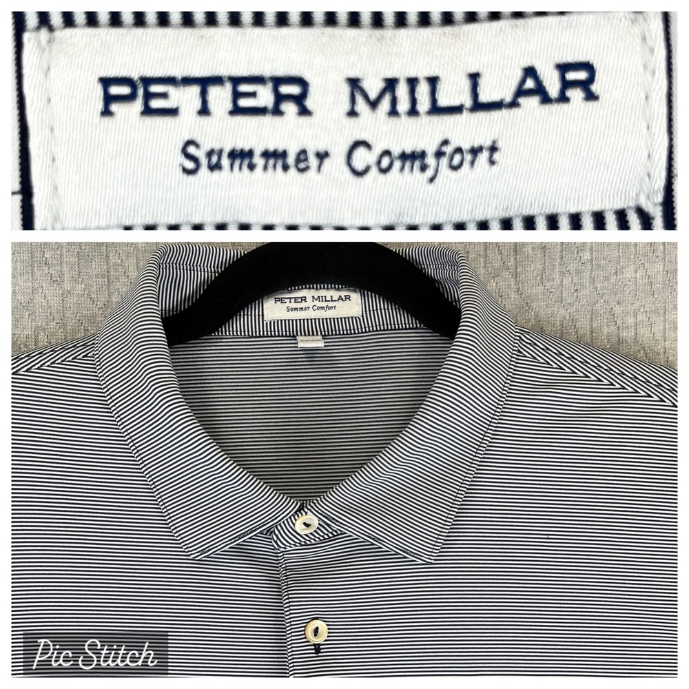 Peter Millar Summer Comfort‎ Golf performance Polo Dress Shirt Men XL sport